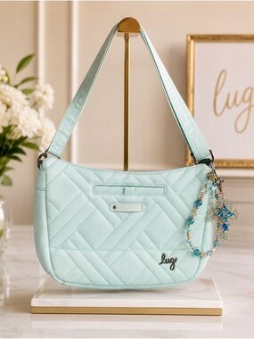 lug Quilted Shoulder Bag in Mint with free bag charm